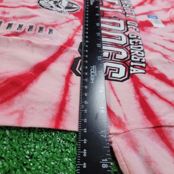 Georgia Bulldogs Women's Red Tie-Dye T Shirt Size Small Hanes Tag UGA Fan New - Picture 5 of 6